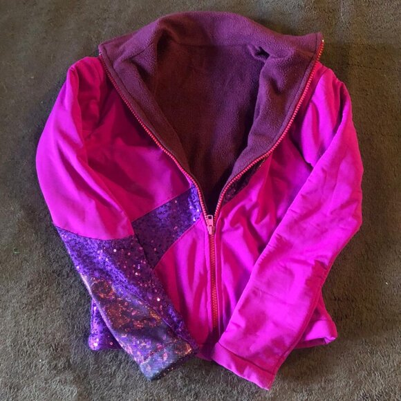 Unbranded Zip Purple  Figure Skating Longsleeve Insulated Jacket - Picture 3 of 6